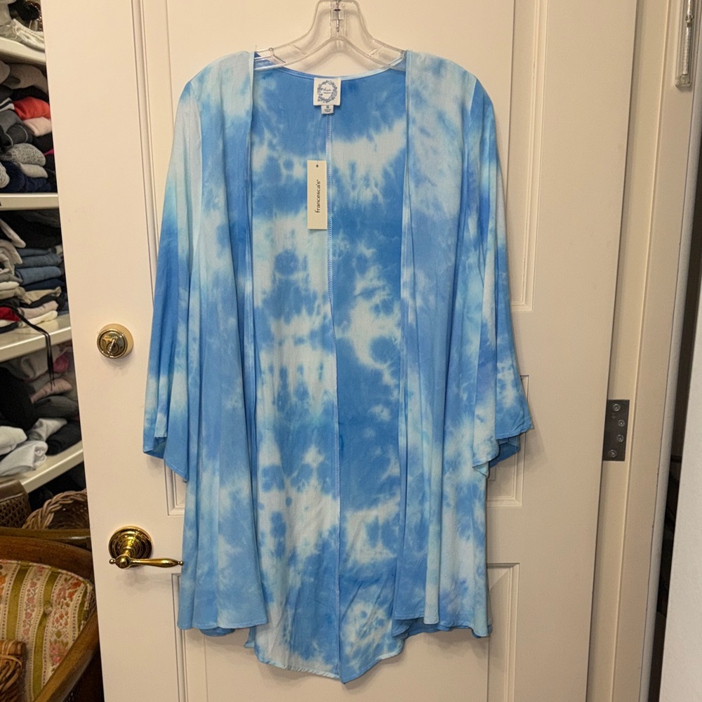 Catherine Malandrino Sky Blue Tie-Dye Cape